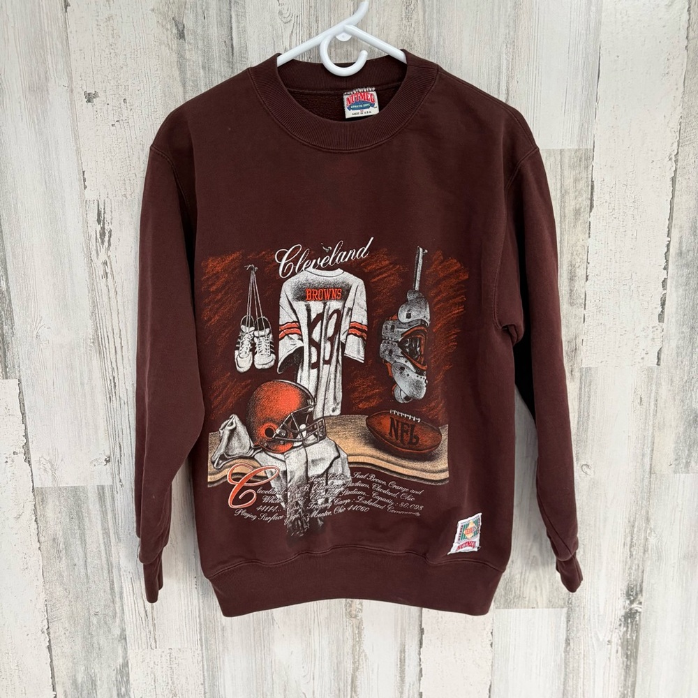 Nutmeg Mills Men’s Size Medium Vintage Cleveland Browns Pullover Sweatshirt